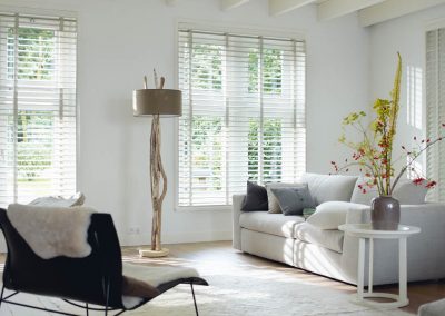 Winter White Wooden Venetian Blind with tapes from Shutterstyle